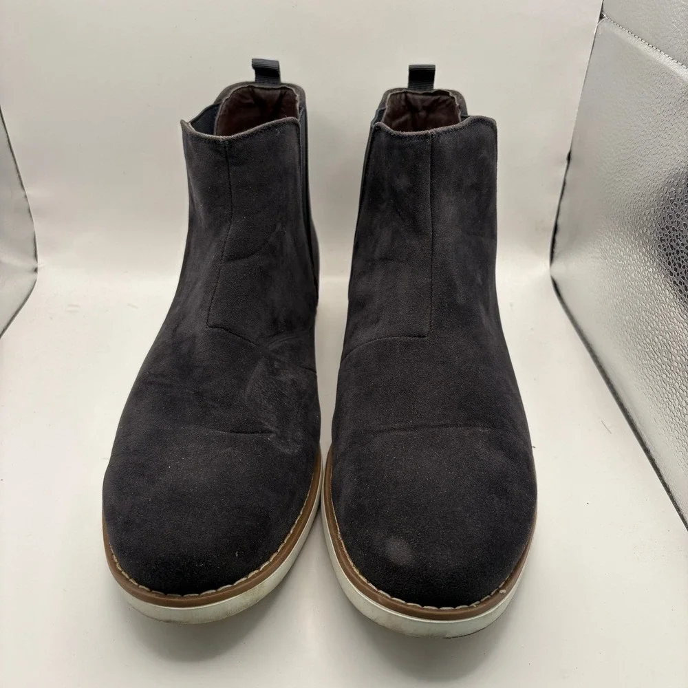 Reserved Footwear Men RF1014 Navy Blue Faux Suede Chelsea Boots Size 11 Hybrid